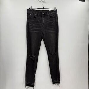We The‎ Free Free People Black Wash Distressed Skinny Jeans Womens Size 29